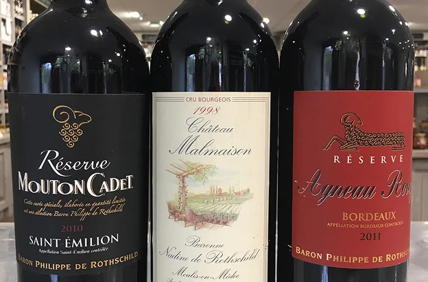 Grands crus à Auvers sur Oise, tels que Mouton Cadet, Chateau Malmaison, Agneau Rouge du Baron Philippe de Rothschild disponibles dans votre cave à Vins