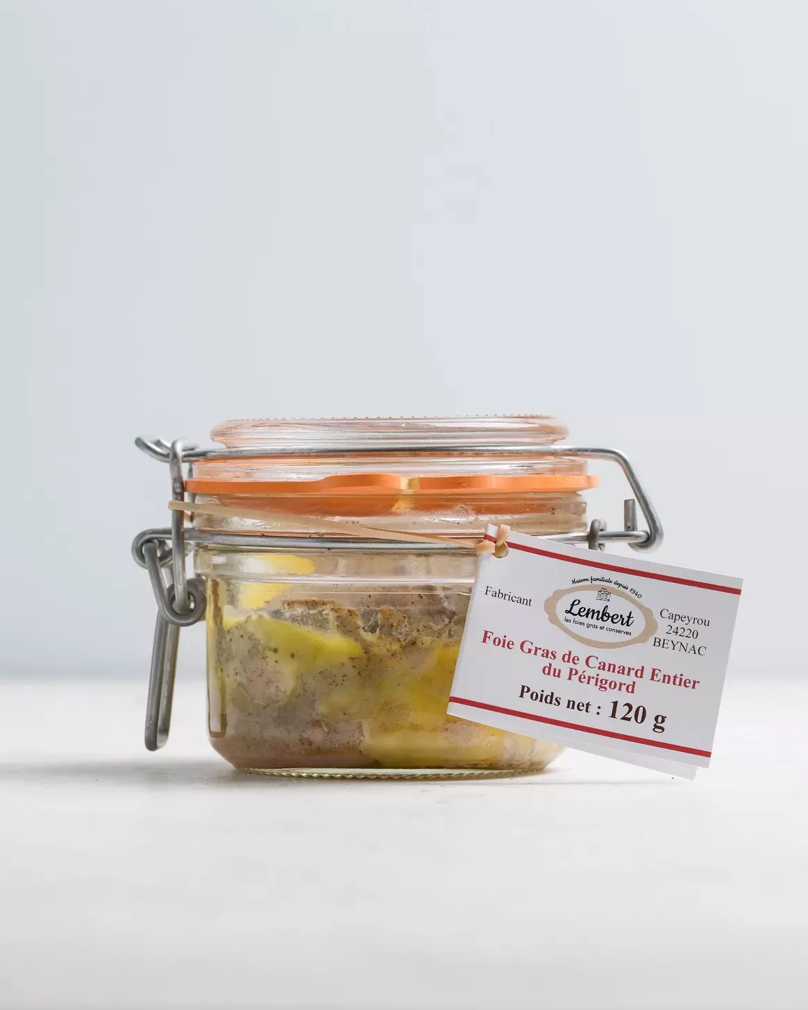 Foie gras de Canard entier stérilisé de Dordogne (bocal) Médaille d’Or 2025.