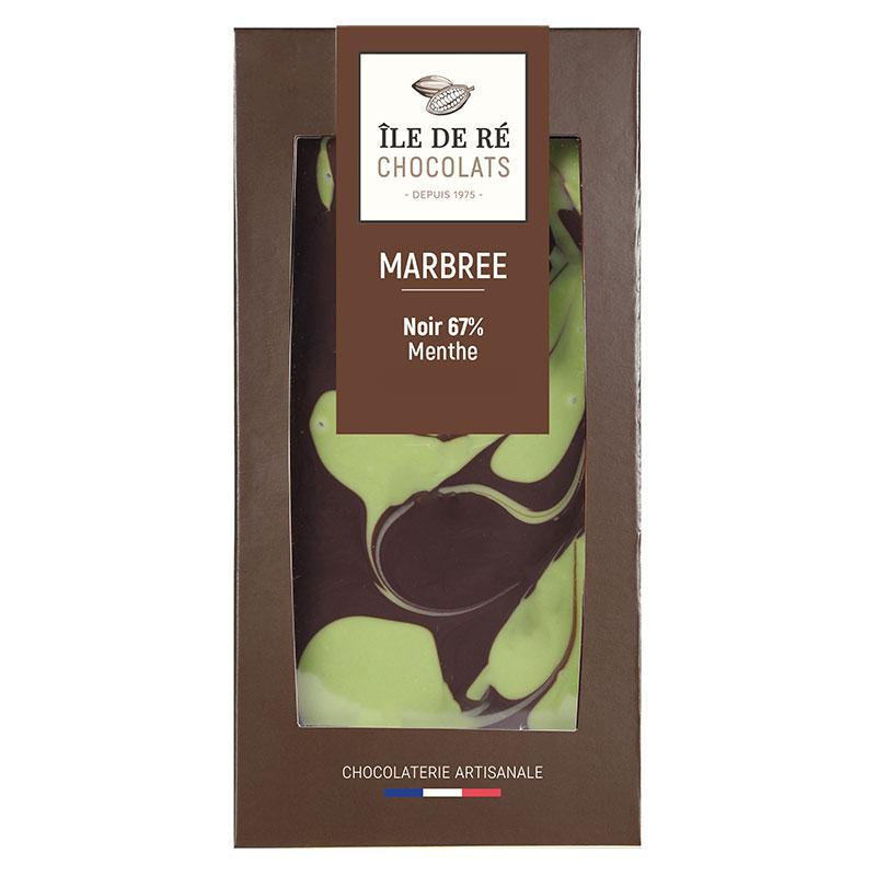 Tablette noir marbrée menthe 100g