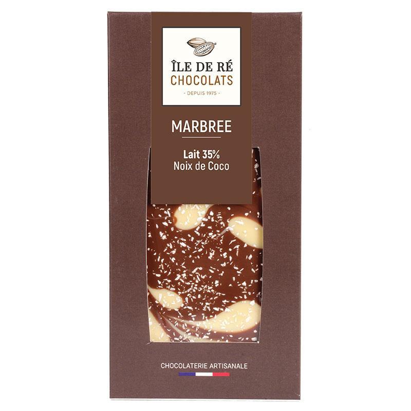 Tablette lait marbrée coco 100g