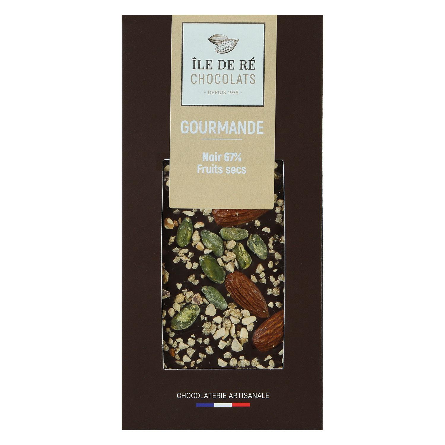 Tablette noir fruits secs 100g