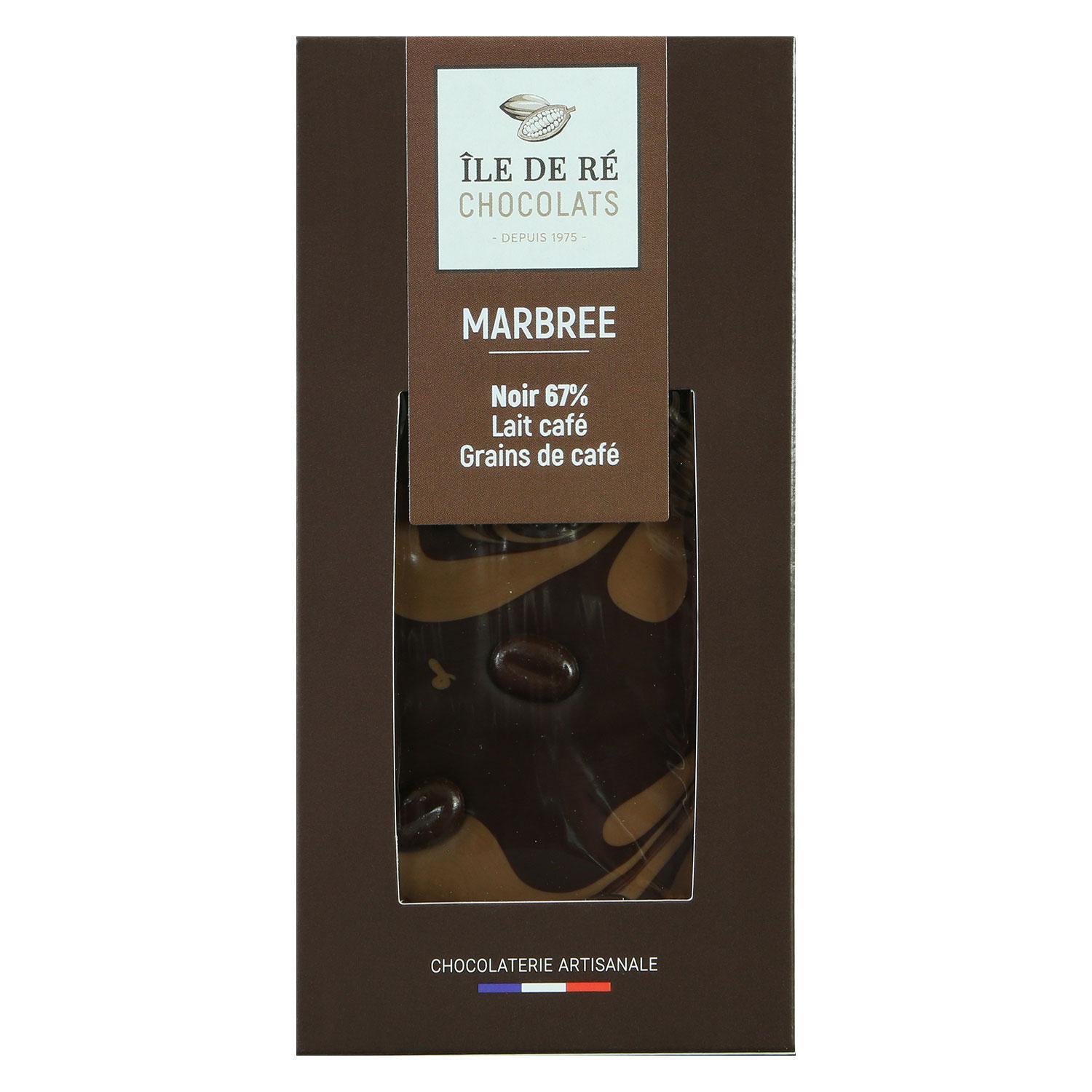 Tablette noir marbrée grain de café 100g